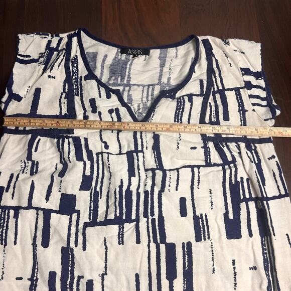 ASOS Blue and White Mini Short Dress Size US 6 - Picture 7 of 9